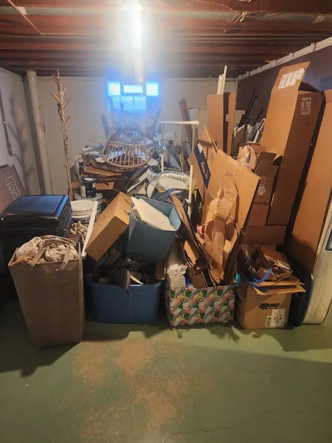 Roll-off dumpster container at job site for 4 Yard Dumpster Rental in Hanover